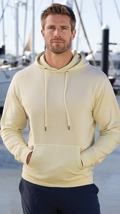 Male model wearing Peter Millar Lava Wash Hoodie, Men's Big & Tall