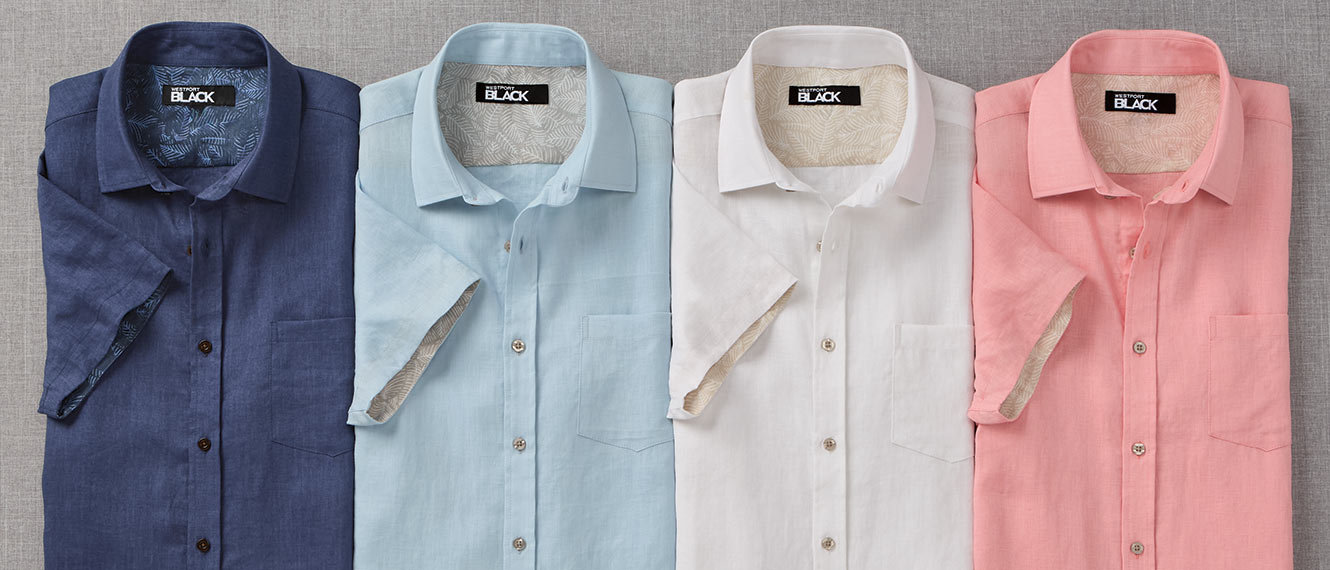 Westport Black Southport Short Sleeve Linen Shirt