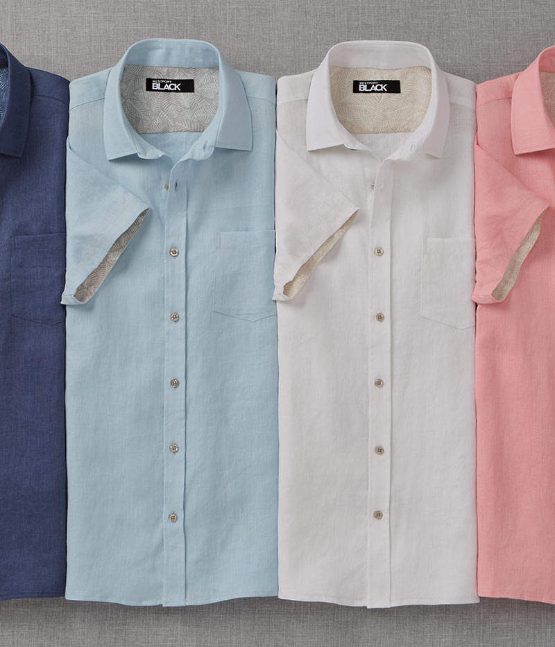 Westport Black Southport Short Sleeve Linen Shirt