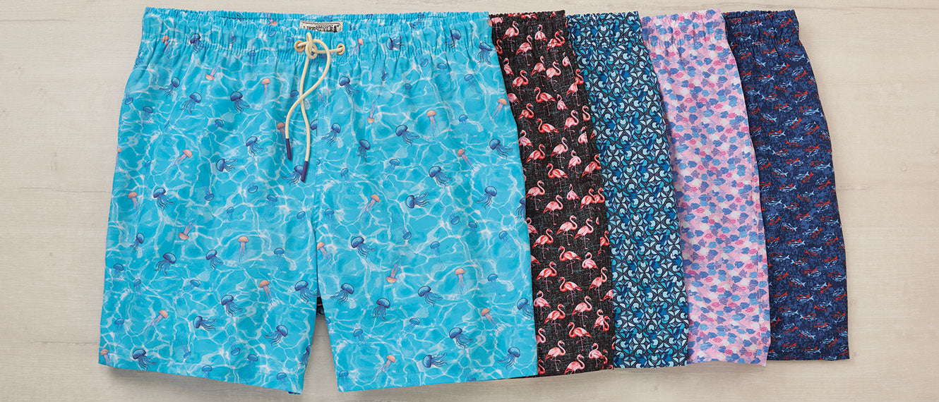 Westport Lifestyle Printed Stretch Swim Trunks