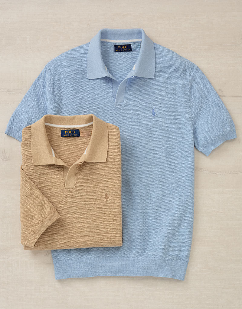 Polo Ralph Lauren Short Sleeve Cotton Linen Polo Sweater