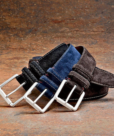 European Sueded Calfskin Belt, Men's Big & Tall