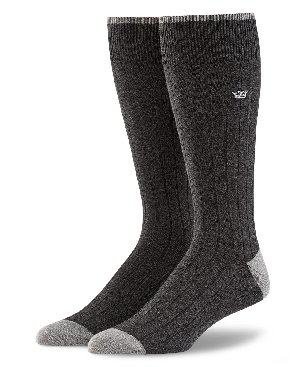 Peter Millar Solid Ribbed Cotton Socks, Men's Big & Tall