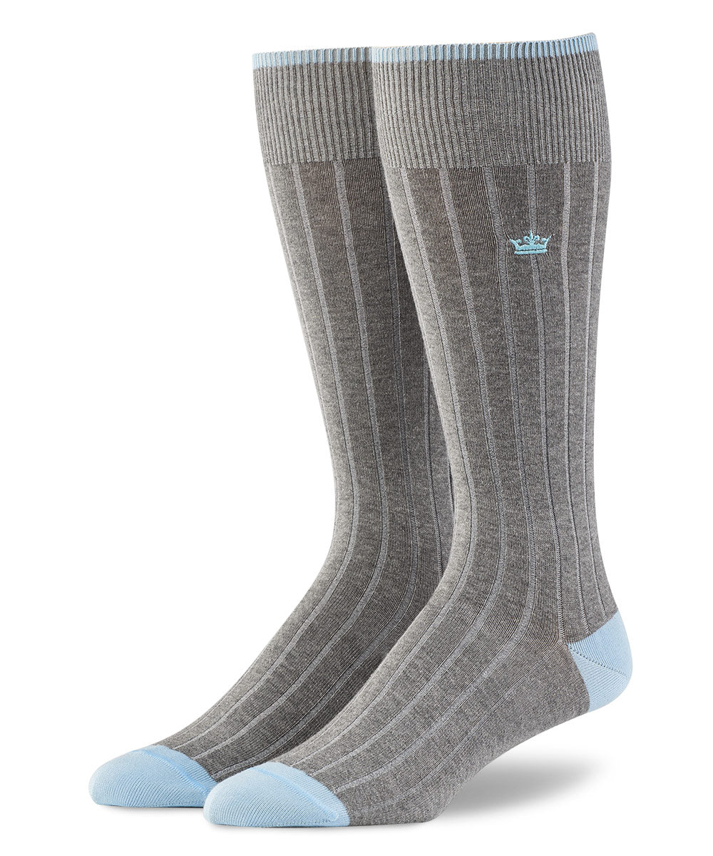 Peter Millar Solid Ribbed Cotton Socks, Men's Big & Tall