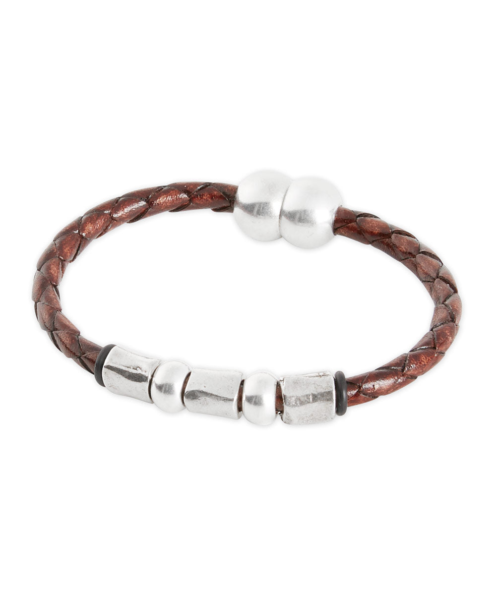 Torino Leather & Metal Bracelet, Men's Big & Tall
