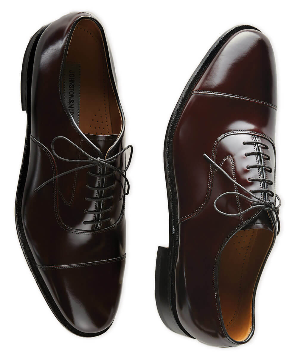 Johnston & Murphy Men's Melton Cap Toe Oxford - Black Johnston & Murphy Men's Melton Cap Toe Oxford - Black