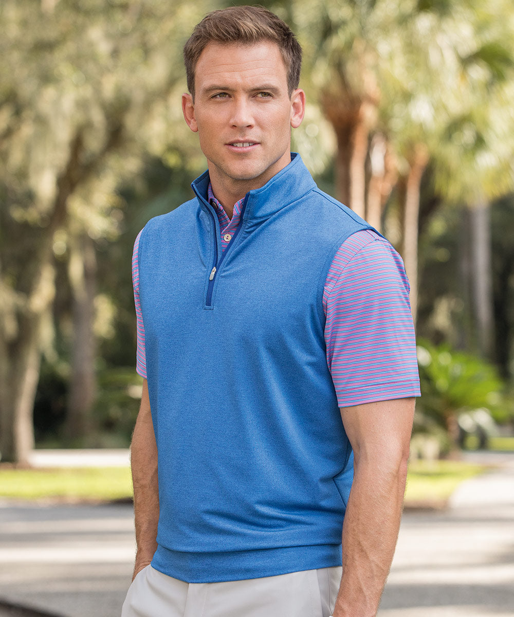 Peter Millar Galway Stretch Terry Quarter-Zip Vest, Men's Big & Tall