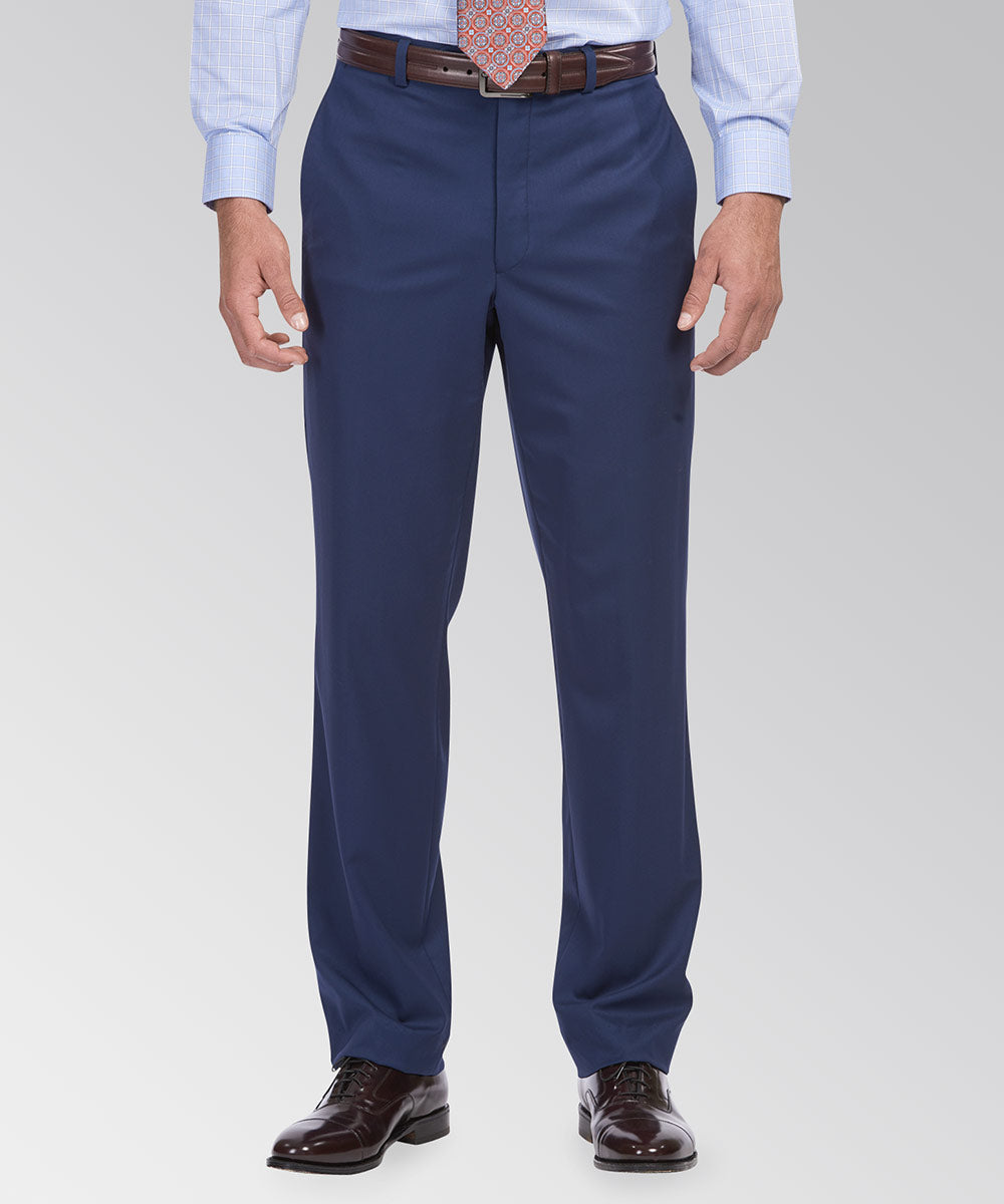 Westport Black 3Sixty5 Stretch Wool Flat Front Suit Pants, Men's Big & Tall