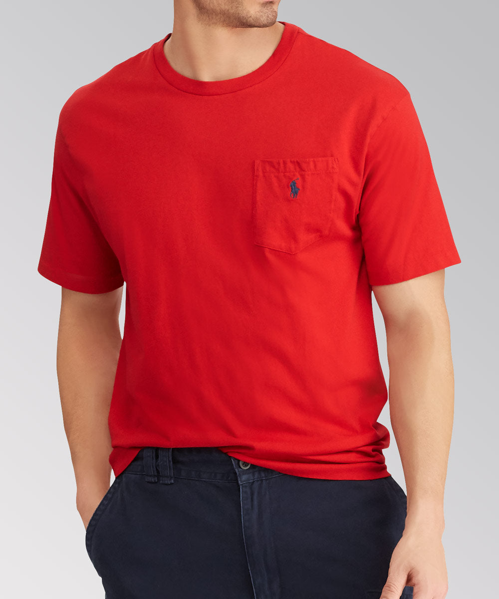 Polo Ralph Lauren Short Sleeve Solid Pocket Crewneck Tee Shirt, Men's Big & Tall