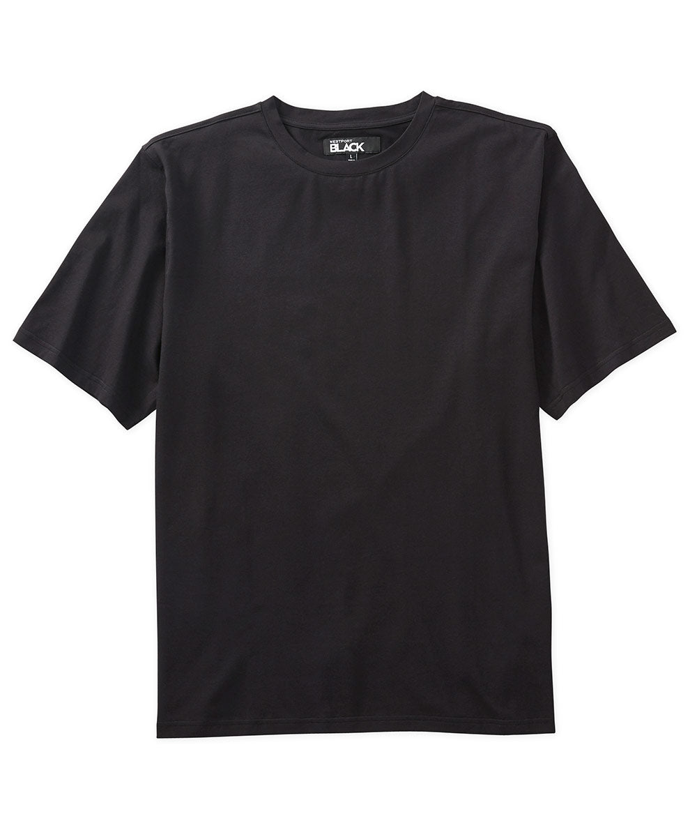 Westport Black Short Sleeve Pima Stretch Solid Tee, Men's Big & Tall