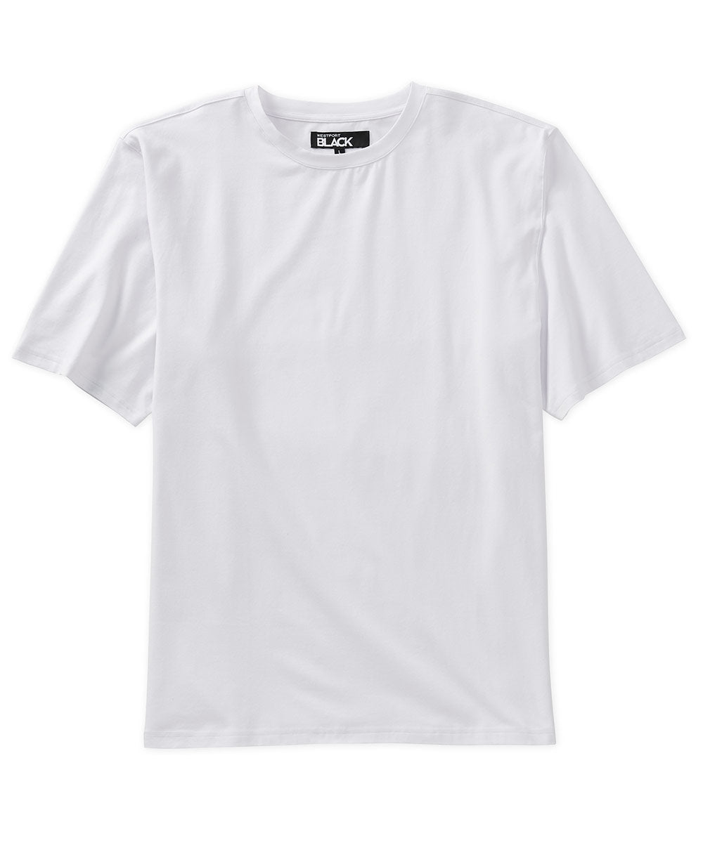 Westport Black Short Sleeve Pima Stretch Solid Tee, Men's Big & Tall