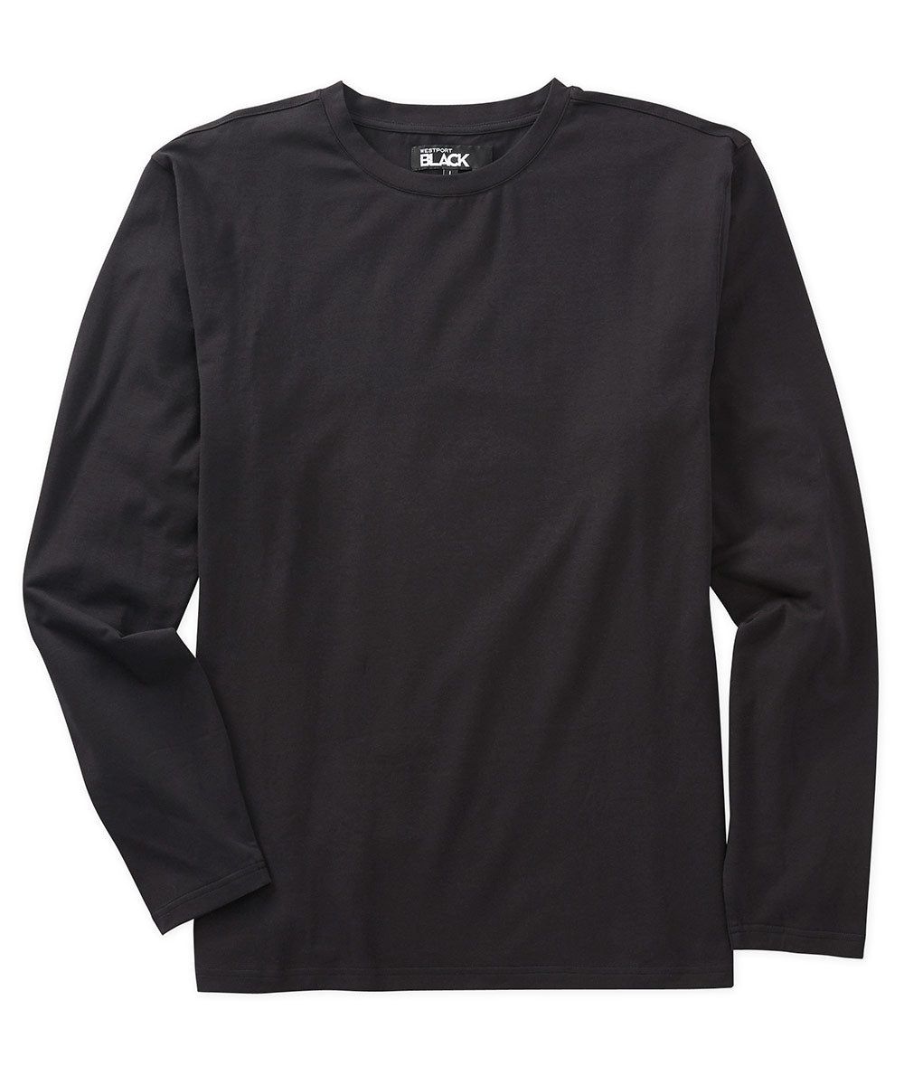 Westport Black Long Sleeve Pima Stretch Solid Tee, Men's Big & Tall