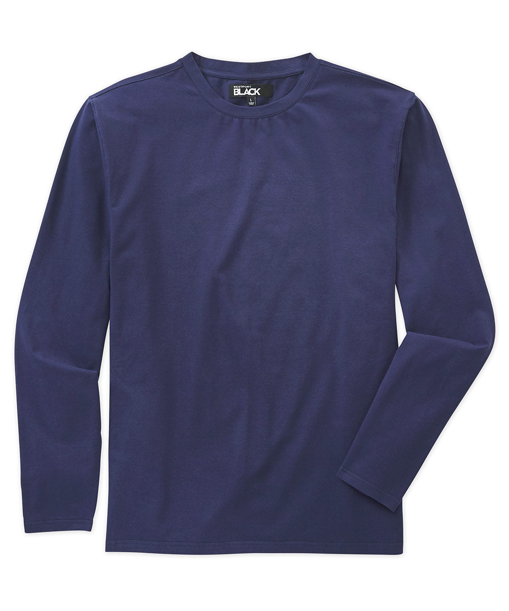 Westport Black Long Sleeve Pima Stretch Solid Tee