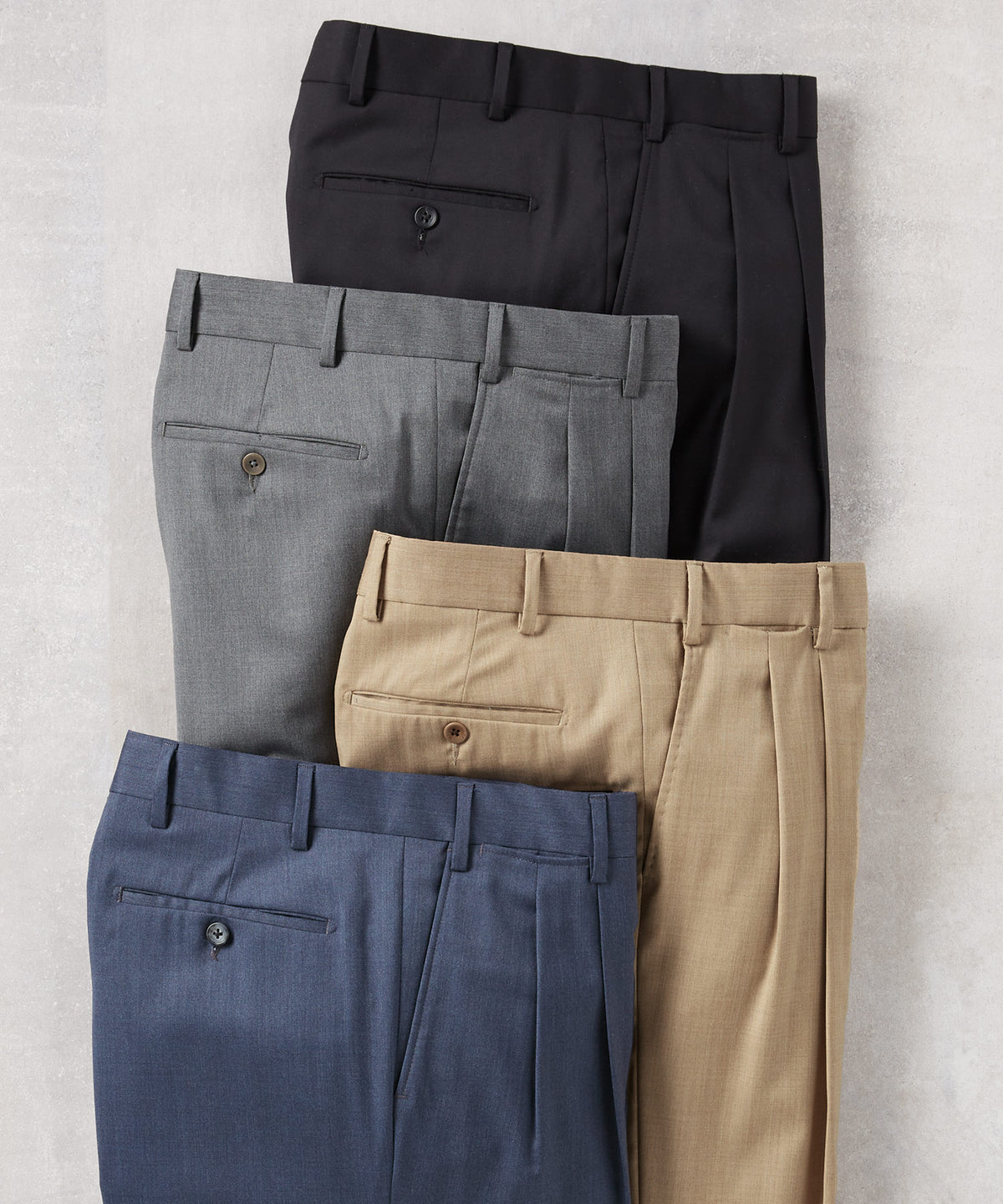 Westport Black Loro Piana Pleated Dress Pant, Men's Big & Tall
