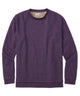Deep purple melange interlock crew pullover with ribbed crew neck and cuffs.