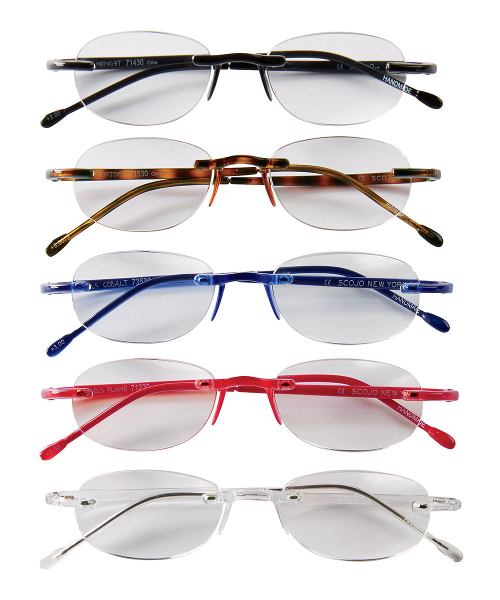 Scojo New York Gels Collection Premium Reading Glasses, Men's Big & Tall