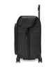 Black wardrobe spinner suitcase front panel with top flap and zip detail